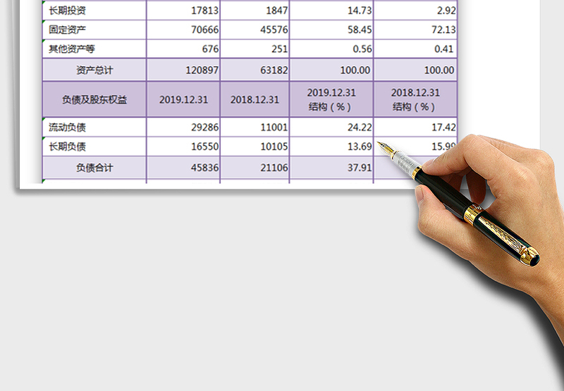 2025资产负债结构分析表免费下载