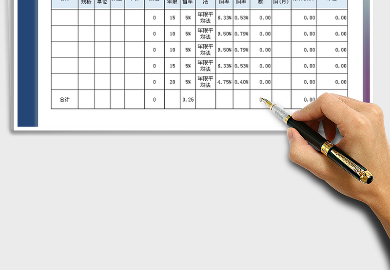 2025年固定资产折旧明细表（带公式）