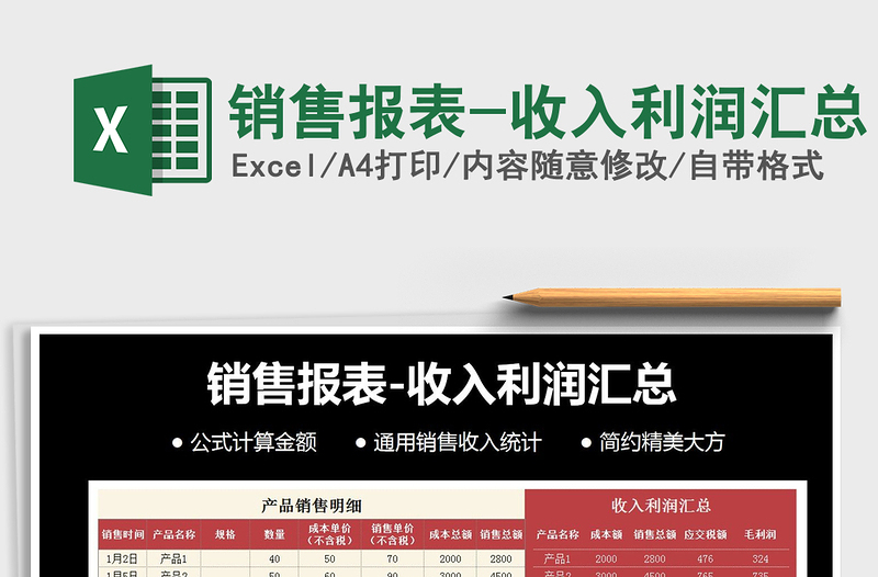 2025年销售报表-收入利润汇总