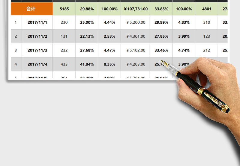 2025年双11各促销平台每日销售业绩跟踪记录表免费下载