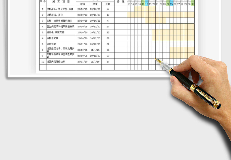 2025年工程施工进度表