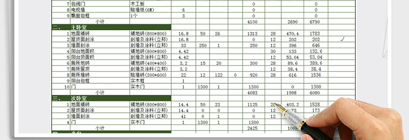 装修预算表