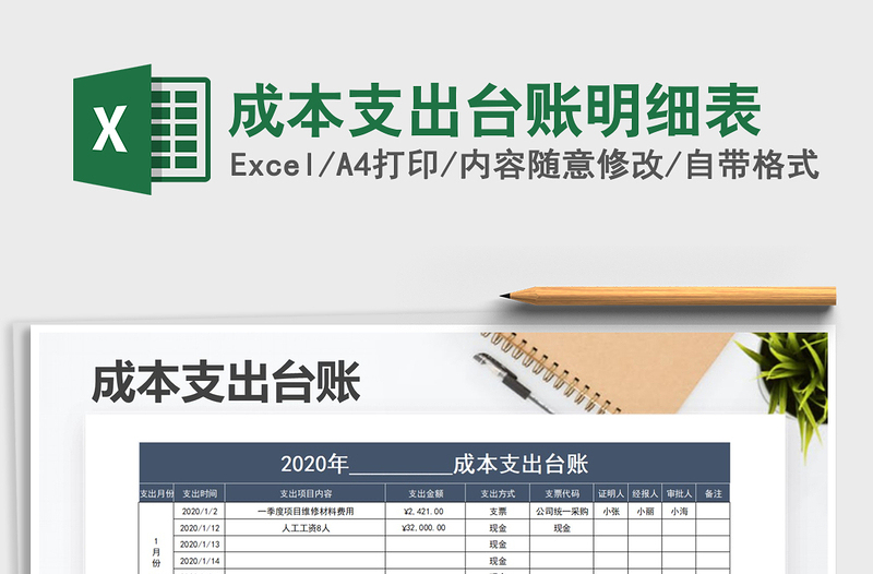 2025年成本支出台账明细表