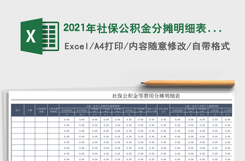 2025年社保公积金分摊明细表-自动统计