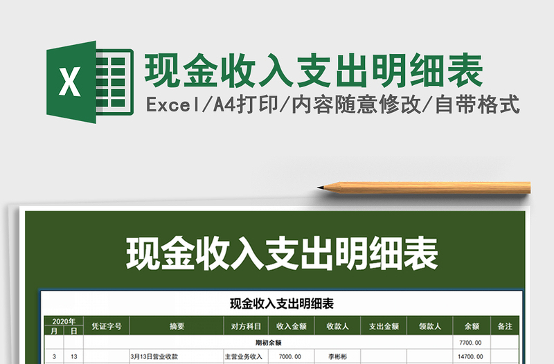 2025年现金收入支出明细表