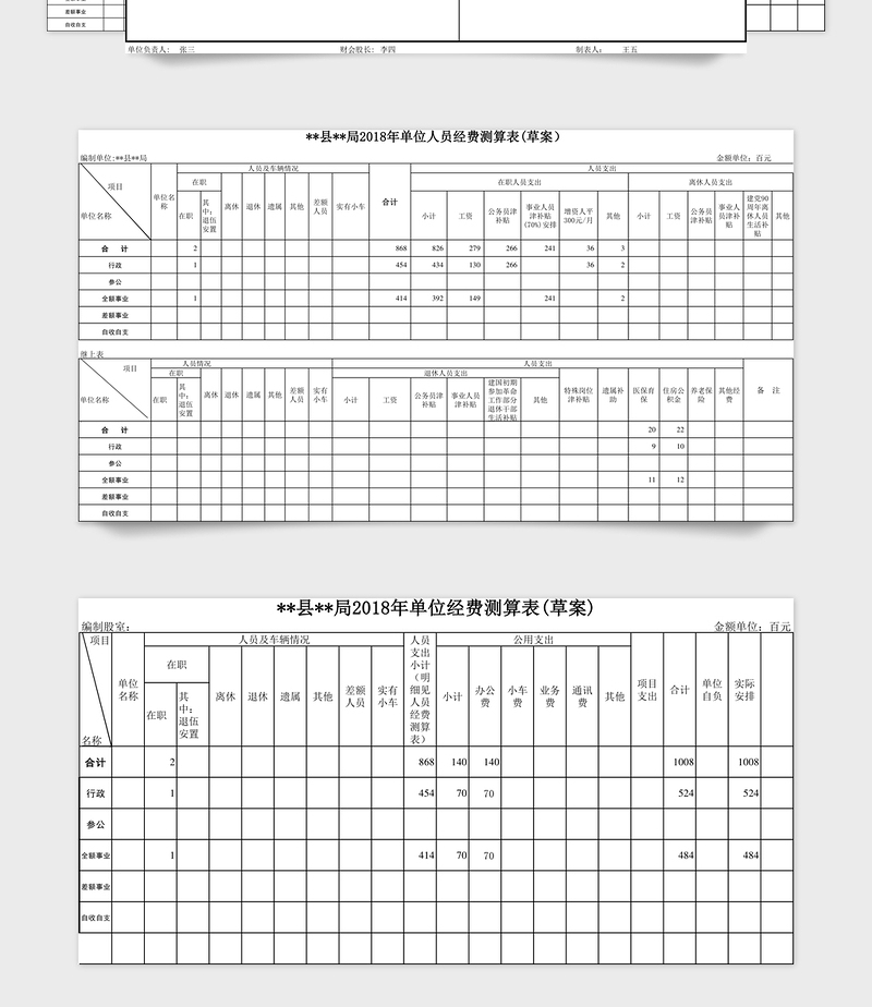 企事业单位年度预算菜单Excel管理系统下载