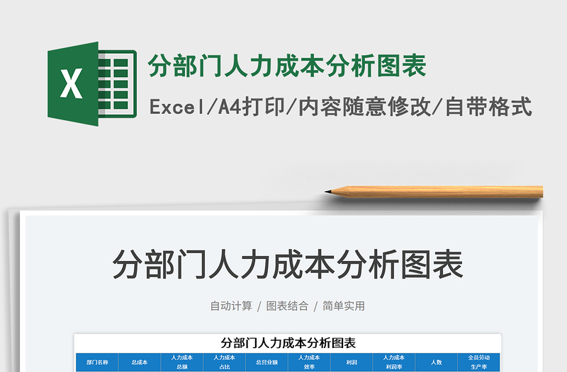 2025分部门人力成本分析图表免费下载