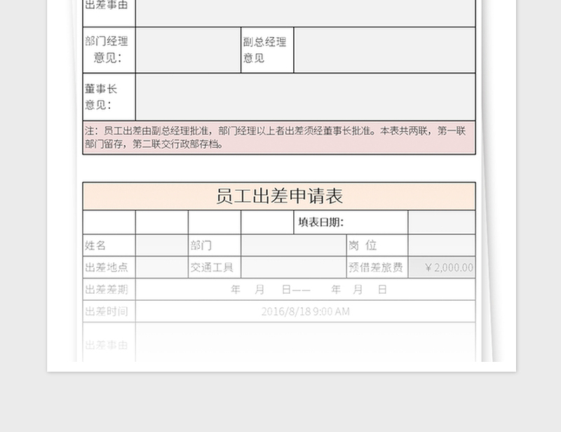 2025年公司员工出差申请表