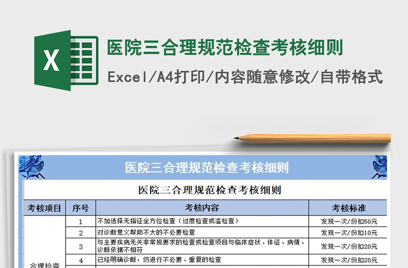2025年医院三合理规范检查考核细则