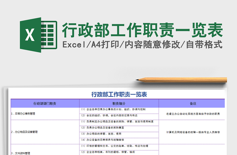 行政部工作职责一览表