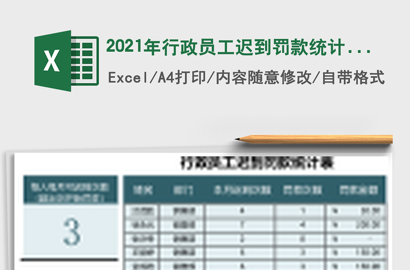 2025年行政员工迟到罚款统计表