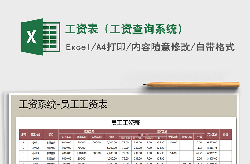 2025年工资表（工资查询系统）