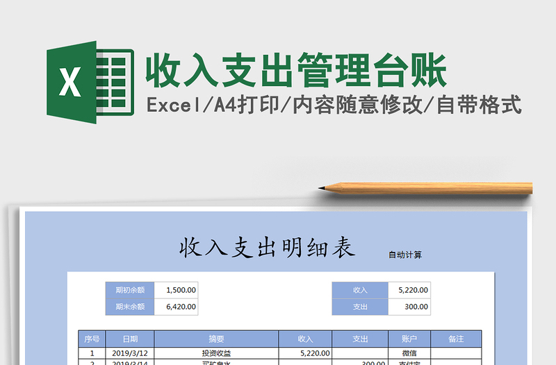 2025年收入支出管理台账