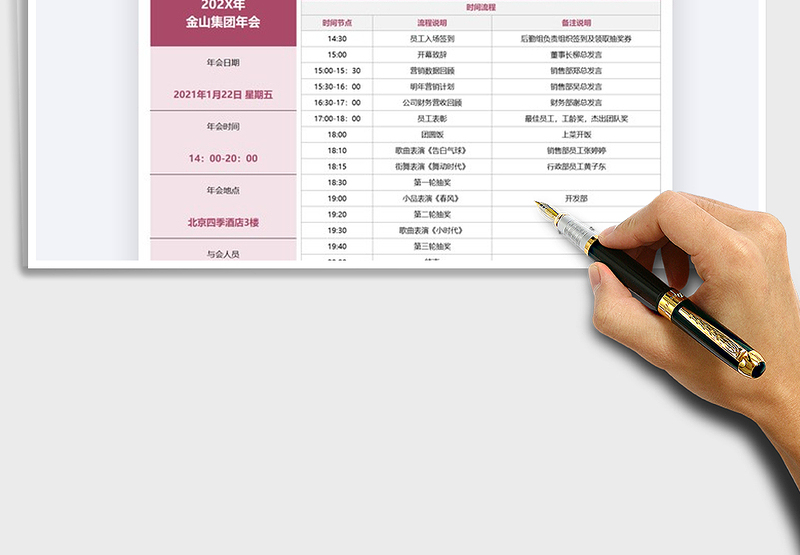 2025年公司年会流程计划表