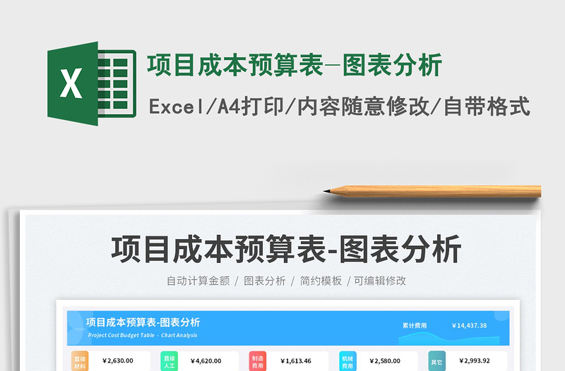 项目成本预算表-图表分析免费下载