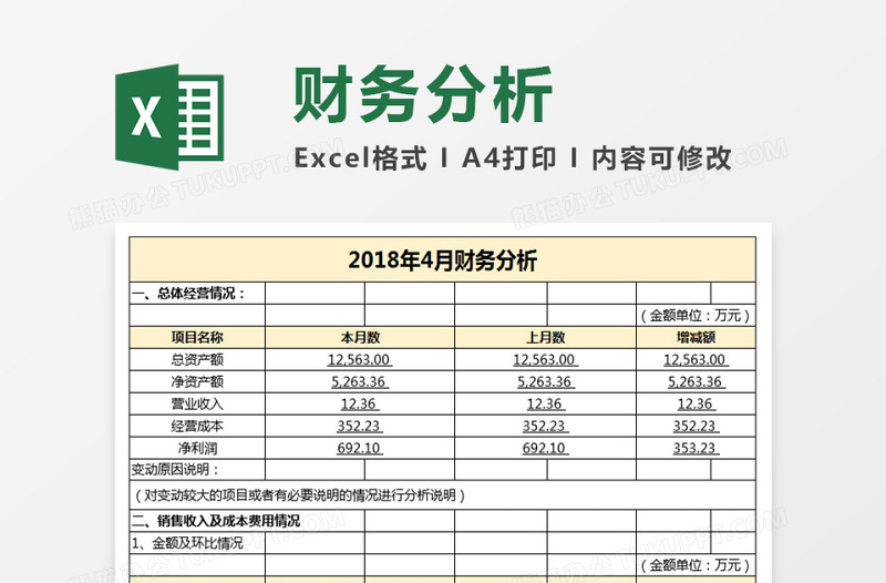 月度财务分析报告免费下载