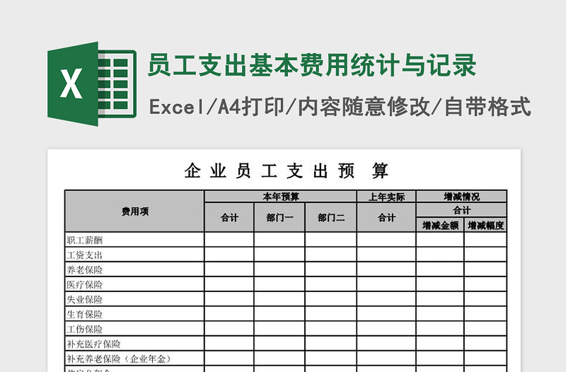 2025年员工支出基本费用统计与记录