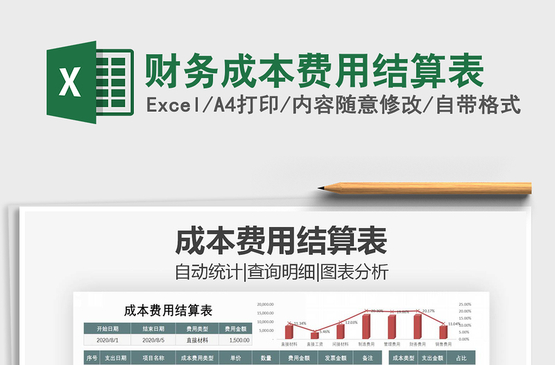 2025年财务成本费用结算表