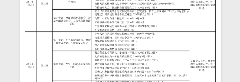 2024年《习近平谈治国理政》第四卷学习安排表免费下载