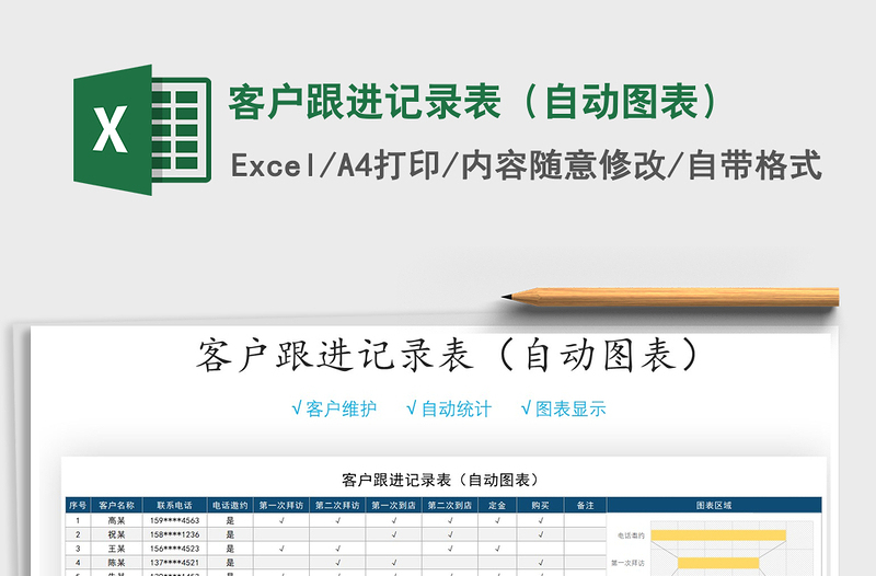 2025年客户跟进记录表（自动图表）