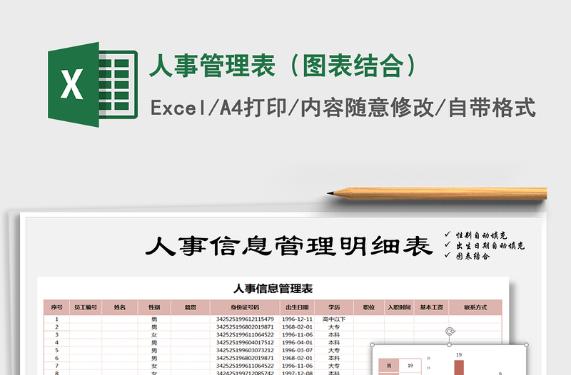 2025年人事管理表（图表结合）