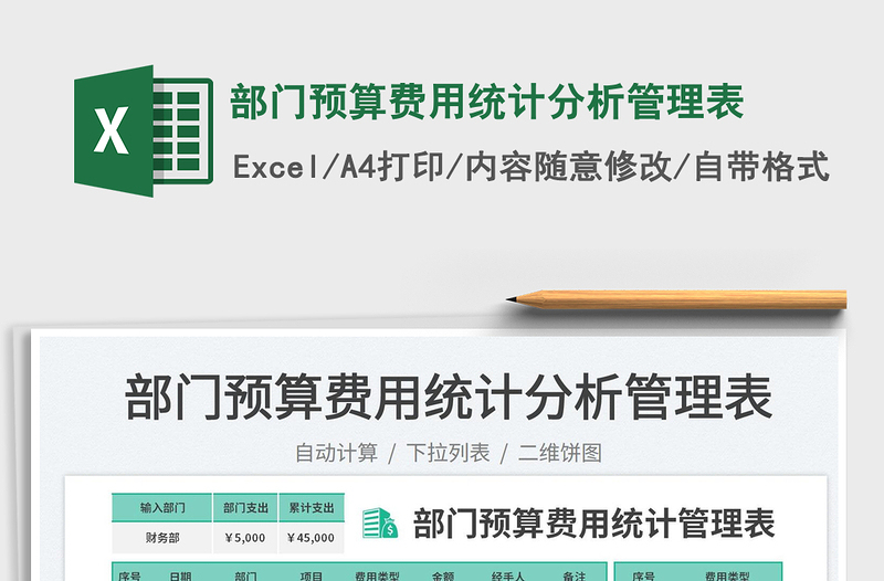 2025部门预算费用统计分析管理表