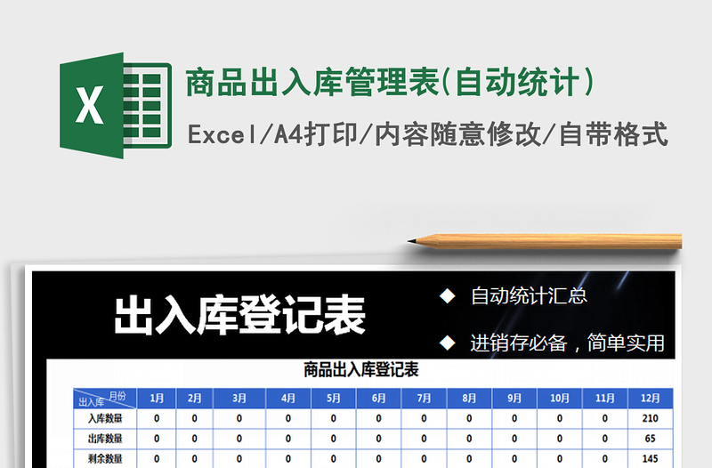 2025年商品出入库管理表(自动统计）