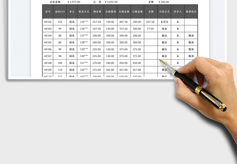 2025物业费缴纳明细统计管理全自动计算免费下载