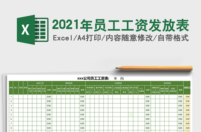 2025年员工工资发放表
