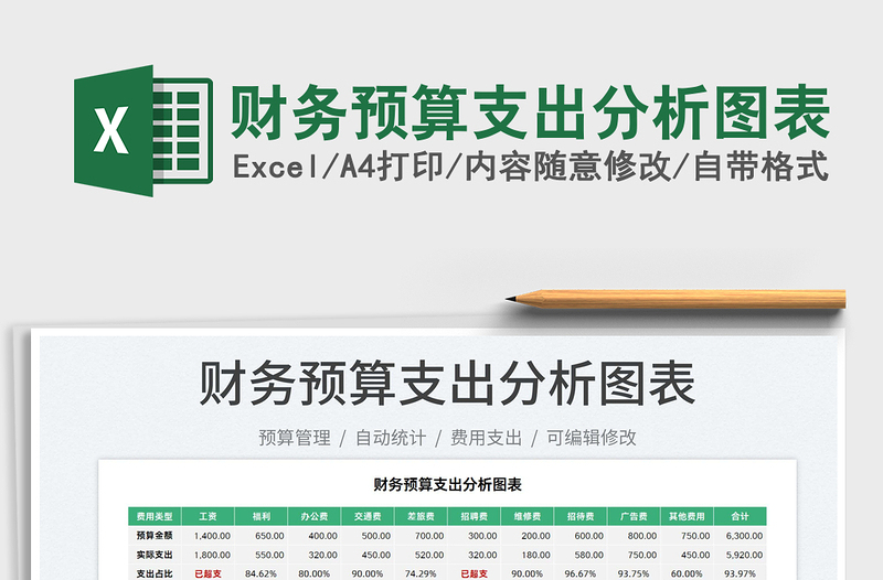 2025财务预算支出分析图表免费下载