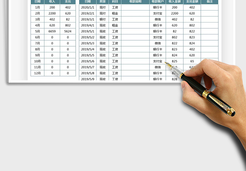 2025年收支明细表-多样式汇总