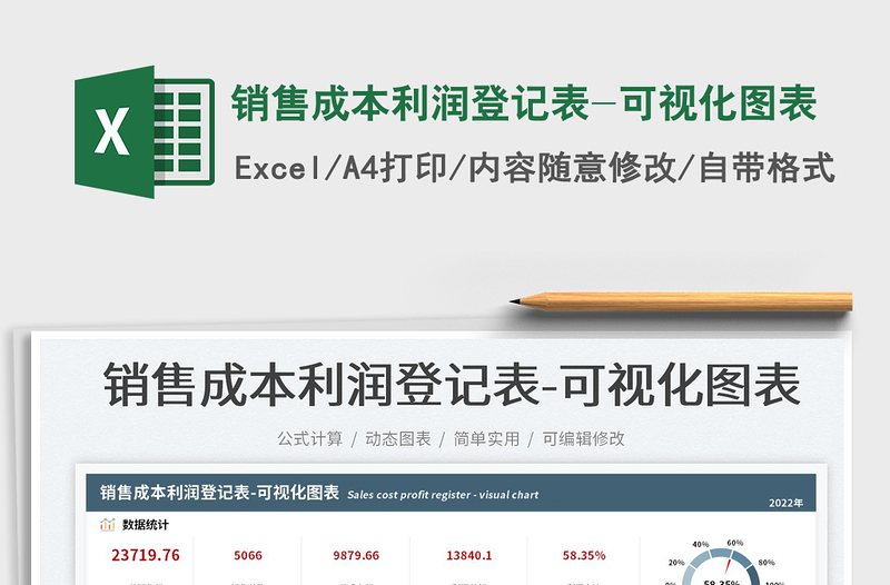 2025销售成本利润登记表-可视化图表免费下载