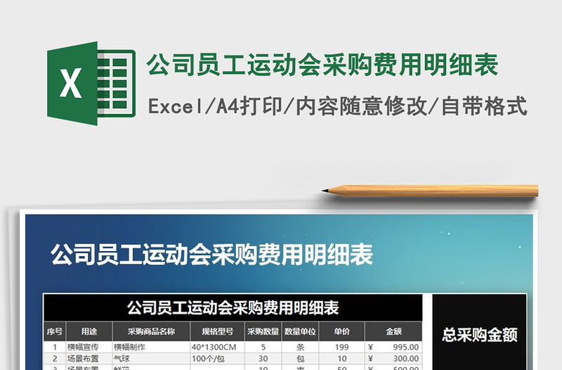 2025年公司员工运动会采购费用明细表