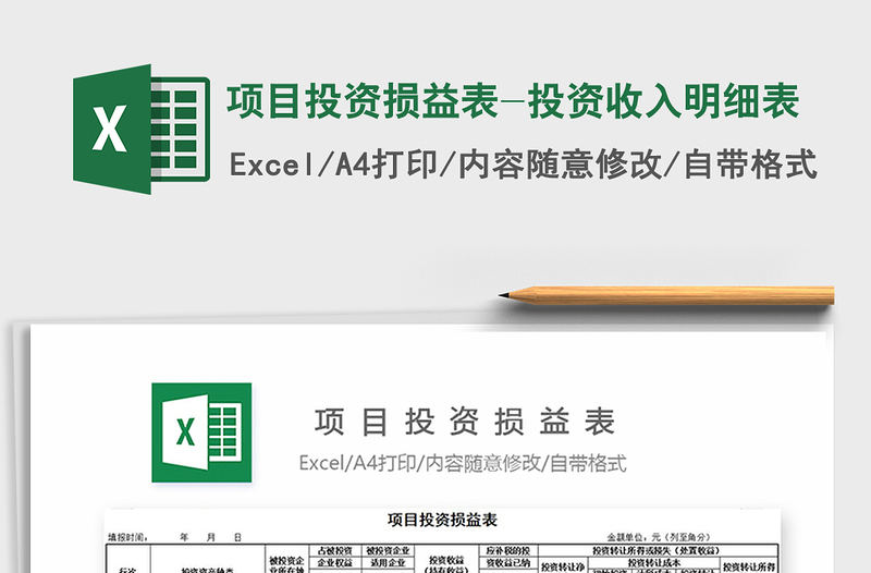 2025年项目投资损益表-投资收入明细表