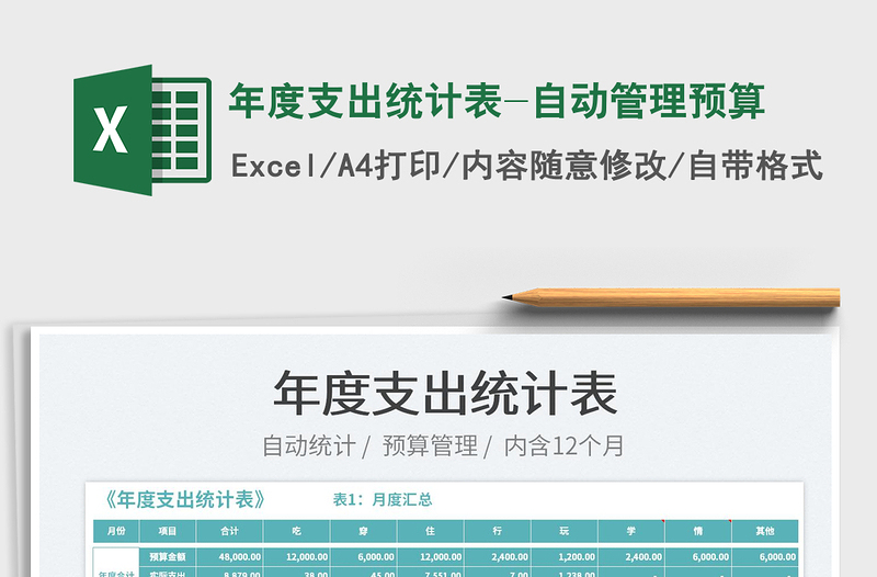 2025年度支出统计表-自动管理预算免费下载