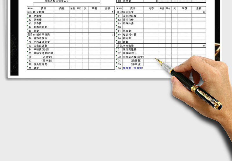 2024年微电影制作预算表