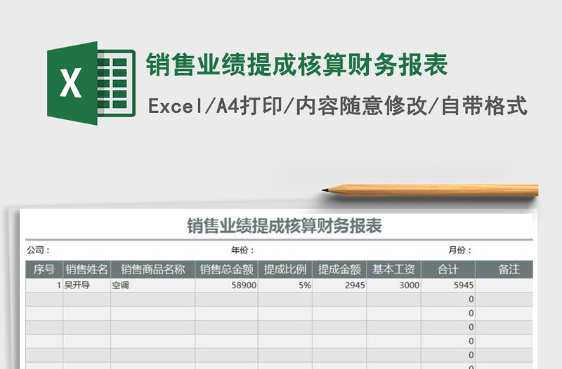 2025年销售业绩提成核算财务报表