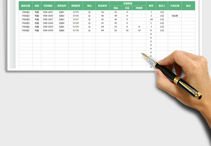 2025仓库库存盘点表免费下载