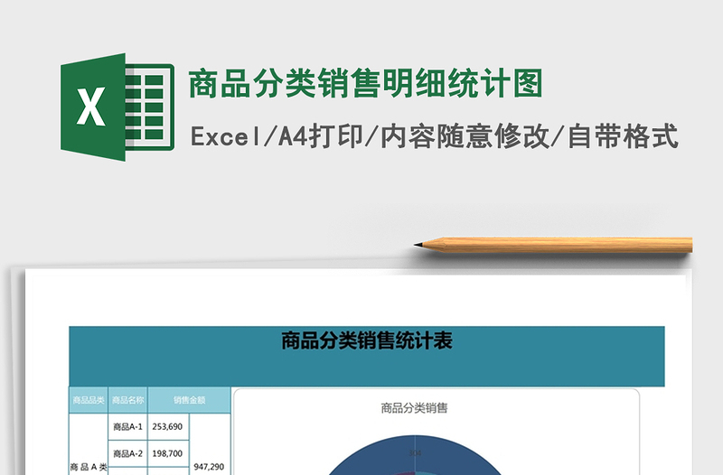 2025年商品分类销售明细统计图