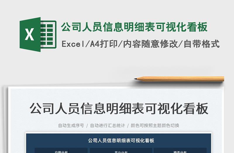 2024公司人员信息明细表可视化看板excel表格