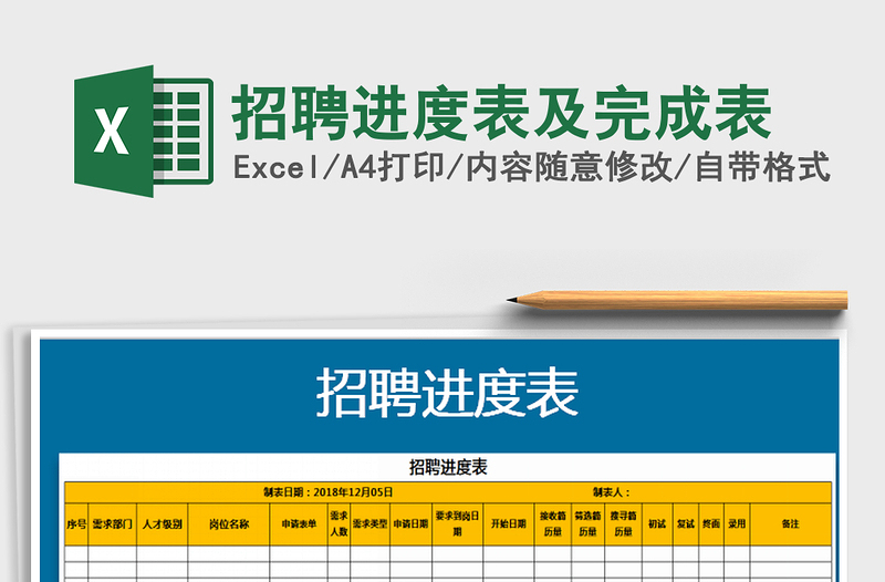 2025年招聘进度表及完成表免费下载