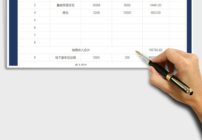 2025年房地产销售收入业绩表-自动计算