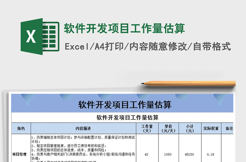 2024年软件开发项目工作量估算免费下载