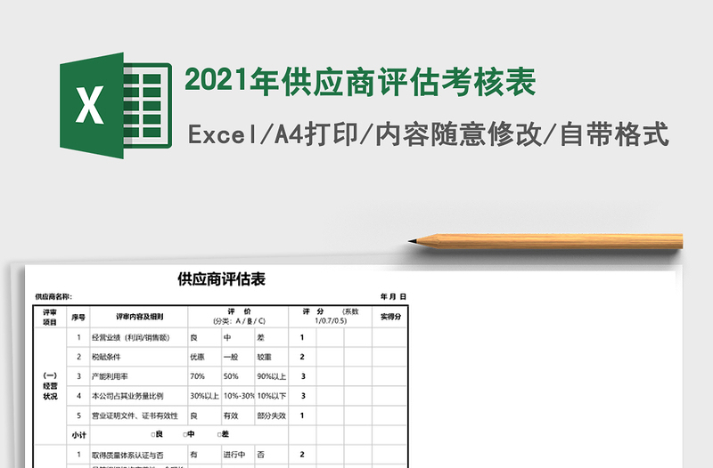 2025年供应商评估考核表