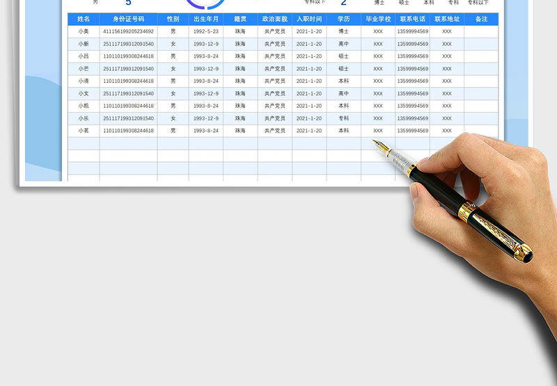 2025人事信息登记表免费下载