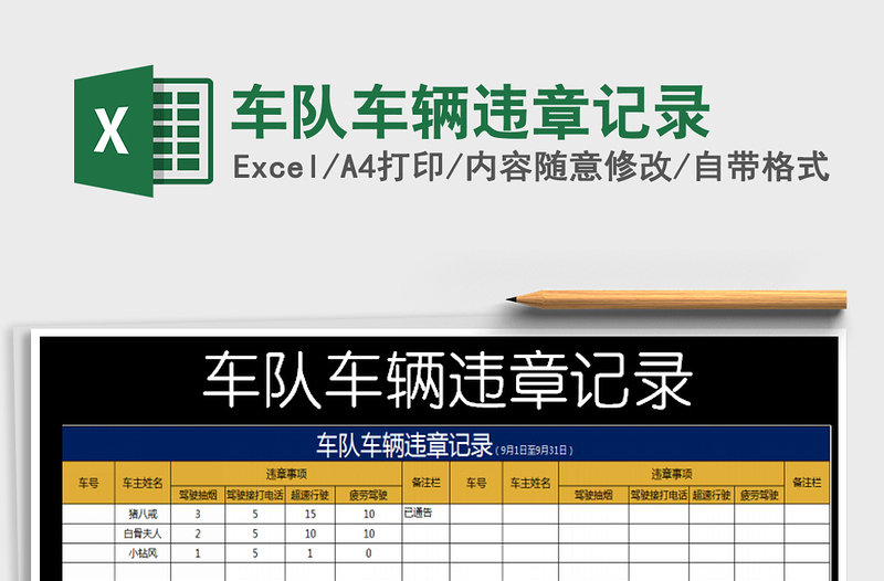 2025年车队车辆违章记录