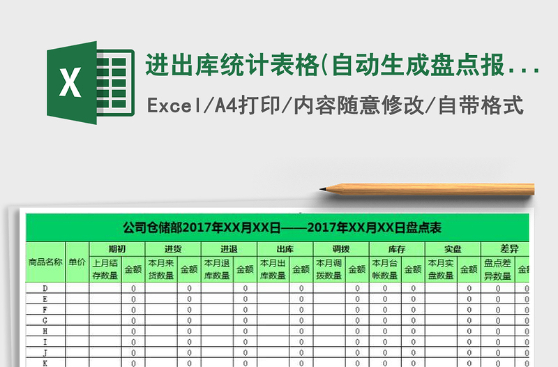 2025年进出库统计表格(自动生成盘点报表)