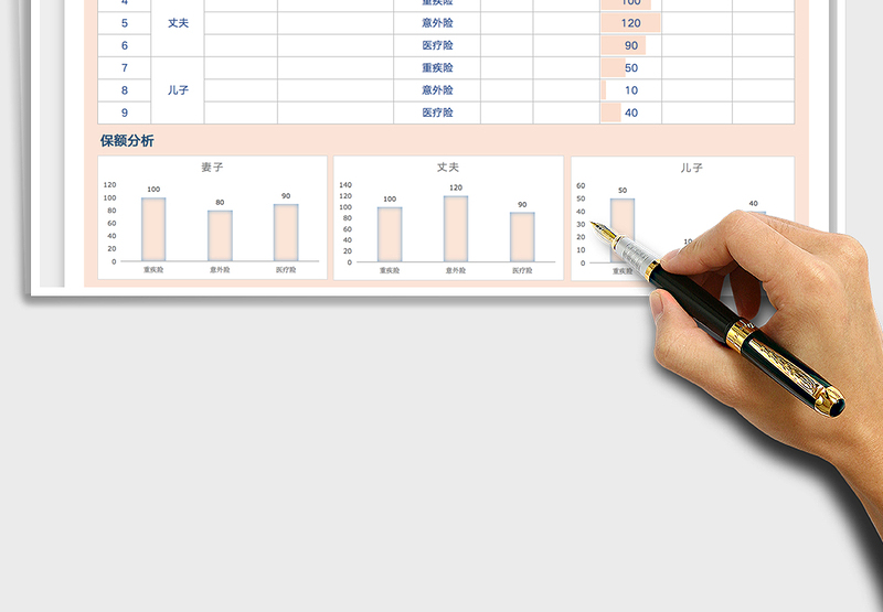 2024家庭保单年检表exce表格免费下载