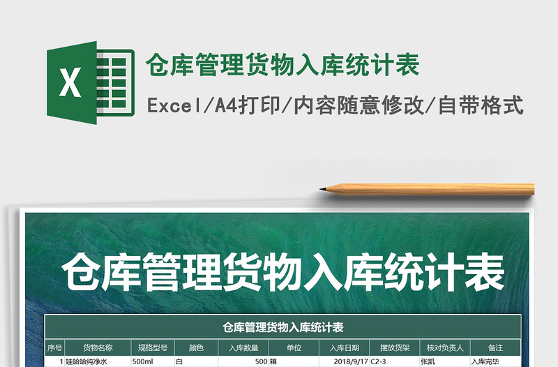 2025年仓库管理货物入库统计表