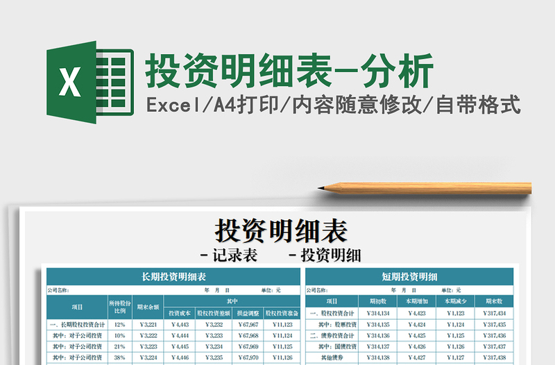 2025年投资明细表-分析